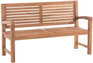 TPFGarden Gartenbank Halmur, Teak-Holz Garten Bank Sitzbank massiv mit Sprossendesign 150 cm