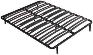 Vente-unique - Gestell Lattenrost 140 x 190 cm - 2 x 15 Latten - 3 Zonen für verstärkten Halt im Lendenbereich - Mit Füßen - Schwarz - CERRISI von YSMÉE