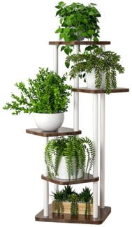 NUODWELL Pflanzentreppe 5 Etagen Blumenständer Pflanzenständer, Blumentreppe Balkon Deko, Stabil & platzsparend,Wohnzimmer Blumentopf Zimmerpflanzen Pflanztisch