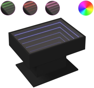 vidaXL LED-Couchtisch Schwarz 70x50x45 cm Holzwerkstoff 847533