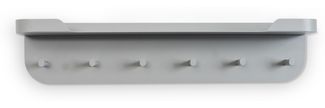 Garderobenleiste >Jil 1< 6 Haken, 1 Ablage, grau, Metall - 70x15x12cm (BxHxT)