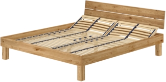 Stabiles Ehebett Doppelbett 180x200 Eiche massiv geölt Zubehör wählbar V-60.88-18Federholzrahmen inkl.