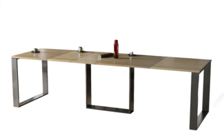 Esstisch "Borys" 130-290cm ausziehbar erweiterbar Kufengestell (Natur Eiche)