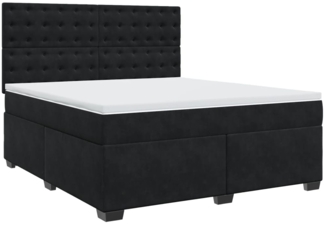 vidaXL Boxspringbett mit Matratze Schwarz 180x200 cm Samt 3290992