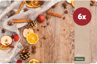 matches21 HOME & HOBBY Platzset Abwaschbare Tischsets 6er Set Weihnachten Gewürze, (6-St), Platzsets als Tisch-Untersetzer und Tisch-Deko für Esstisch Teller