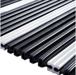 Karat Fußmatte Lamellenmatte Pisa, Schmutzfangmatte, 3 Größen, aus Aluminium & PVC, Höhe: 10 mm, mit Gummilamellen