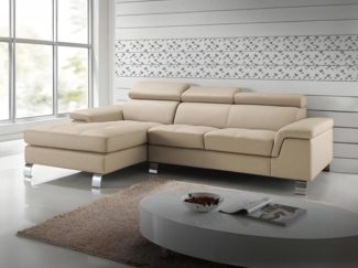 Ecksofa Leder MISHIMA - Taupe - Ecke Links