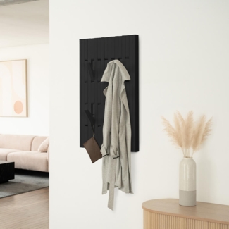 HOME DELUXE Garderobenpaneel QUEST Schwarz - 55 x 4 x 105 cm