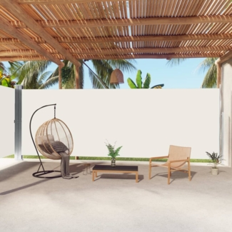 vidaXL Seitenmarkise Ausziehbar Creme 220x1000 cm 318049