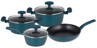 Michelino Topf-Set Kochtopf-Set Kochtopfset "Nora" petrol, (7-tlg), robuste Profi-Kunststoffgriffe mit Loch zum Aufhängen