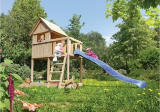 Karibu Stelzenhaus Frieda Mit blauer Rutsche