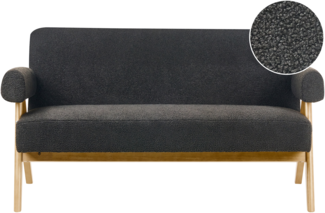 Sofa TAMRE Bouclé Schwarz Hellbraun 2-Sitzer