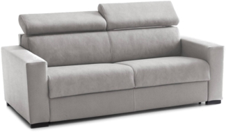 Dmora 3-Sitzer Schlafsofa Action, Wohnzimmersofa mit drehbarer Öffnung, verstellbare Kopfstützen und Standardarmlehnen, 100 % Made in Italy, 220 x 95 x 85 cm, Grau