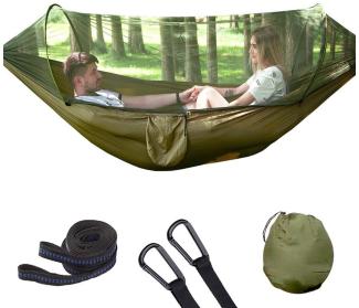 NUODWELL Hängematte Camping Hängematte, Doppel 290x140cm leichte tragbare Reise Hängematte