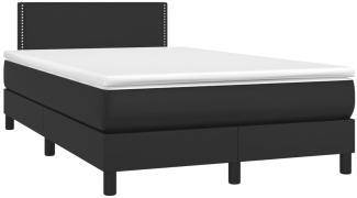 vidaXL Boxspringbett mit Matratze & LED Schwarz 120x190 cm Kunstleder 3270129