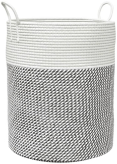 vidaXL Aufbewahrungskorb Grau und Weiß Ø38x46 cm Baumwolle 358481