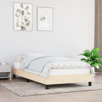 vidaXL Boxspringbett, 100x200 cm, Creme, Stoff, Schwarz