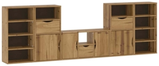 vidaXL 5-tlg. Wohnwand mit Stauraum ODDA Massivholz Kiefer 3365378