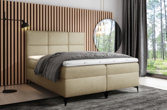 99rooms Ozzy Boxspringbett Velours 120x200 cm Creme