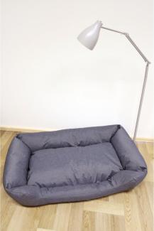 3x Hundebett, wasserabweisend, anthrazit, Polyester grau, 115 x 70 x 26 cm