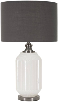 Dmora Tischlampe Vidardo, Schreibtischleuchte, Büroleuchte, Arbeitslampe, 38x38 h65 cm, Weiß und Grau