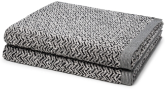 Möve Brooklyn Fischgrat 2 tlg. Frottier-Set - 2 X Duschtuch (80 X 150cm) - 600 g/m2 - Nature/Black