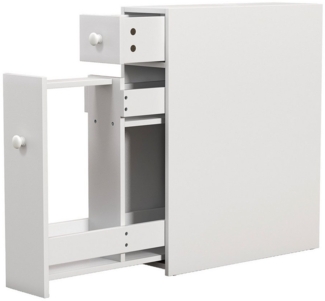COSTWAY Badregal Nischenschrank, schmal, mit Schubladen, 16x48x58cm