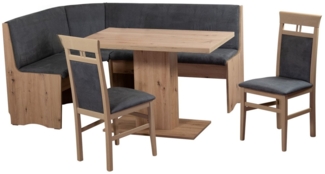 Stolebaenk Eckbankgruppe Duisburg Sonoma OLIBTI, (Eckbankgruppe, 1x Eckbank, 1 x Tisch, 2 x Stuhl), Bequeme Komfortpolsterung