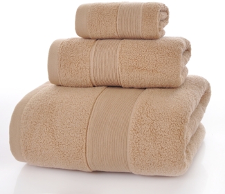 3-teiliges Badetuch-Set: Quadratisches Handtuch (34 x 34 cm), Handtuch (35 x 75 cm), Badetuch (70 x 140 cm). 100 % luxuriöse, reine Baumwolle, ultraweich, Hotelqualität, hoch saugfähig, geeignet für Bad, Dusche, Strand und den täglichen Gebrauch (braun).