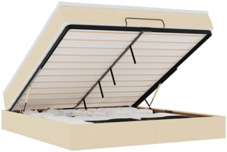 vidaXL Ottoman-Bett mit Matratze Creme 180x200 cm Stoff 3311132