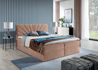 99rooms Zenturio Boxspringbett 120 x 200 cm Velours ROYAL VELVET Dunkelrosa