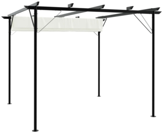 vidaXL Pergola mit Versenkbarem Dach Cremeweiß 3x3 m Stahl 49325