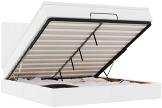 vidaXL Ottoman-Bett mit Matratze Weiß 180x200 cm Kunstleder 3313017