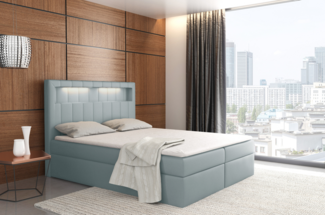 99rooms Florinda Boxspringbett Velours 200x200 cm Silber