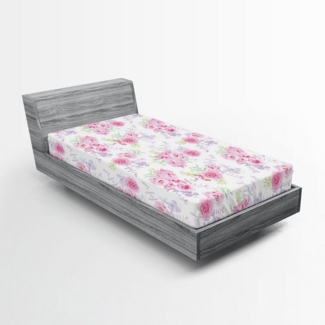 Abakuhaus Spannbettlaken Soft Dekorativer Stoff Bettwäsche Rund-um Elastischer Gummizug, Vintage Blumen Aquarell-Kunst-Flora