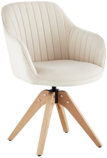Ofcasa Esszimmerstuhl Samt gepolsterter Stuhl (1er Set), Drehstuhl mit Holzbeinen
