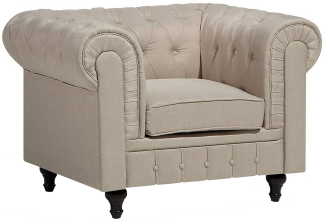 Sessel Polsterbezug beige CHESTERFIELD Groß