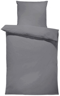 One Home Bettwäsche Unifarben Einfarbig, Renforcé, 2 teilig, Baumwolle mit Reißverschluss, Normalgröße