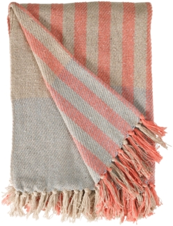 Decke Überwurf Band 100% Baumwolle 130x180 cm Skandinavisch Blau-Bernstein