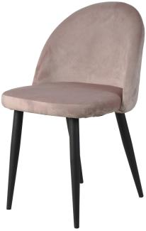 SIT&CHAIRS Stuhl Stahl Samt Dusty Rose