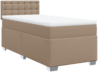 vidaXL Boxspringbett mit Matratze Cappuccino-Braun 90x190cm Kunstleder 3286103