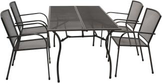 Garnitur CLASSIC 5-teilig, Streckmetall anthrazit (Tisch 90x150cm)