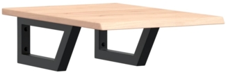 vidaXL Waschtischplatte mit Halterung Stahl und Massivholz Eiche 3302539