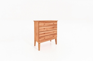 Kommode Sydo aus Kernbuche massiv 87x45x100 cm mit 4 Schubladen und Holzbeinen