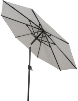 SIENA GARDEN Bosco Mittelstockschirm anthrazit/hellgrau Ø 300 cm Gestell Aluminium anthrazit, Bezug 100% Polyester, 280g/m² in hellgrau-meliert, UPF 50+