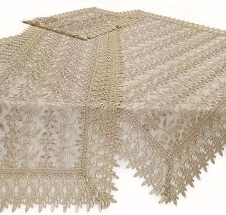 Brilliant Tischdecke Spitzeneinsatz / Versch. Größen / H-1802, Spitzeneinsatz