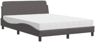 vidaXL Bett mit Matratze "Dover" Grau 140x200 cm Kunstleder 3208420