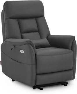 M MCombo Relaxsessel Elektrisch Verstellbar, Fernsehsessel 3 cm Wandnah, Relaxsessel Massagesessel mit Liegefunktion, TV Sessel für Enge Räume, 7063(Dunkelgrau)
