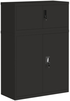 vidaXL Aktenschrank Schwarz 90x40x130 cm Stahl 3188323