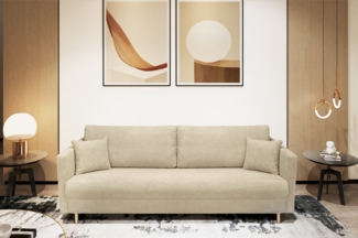 AX LIVING Couch für Wohnzimmer Larini – 217cm Breite Stilvoll Zartweiß